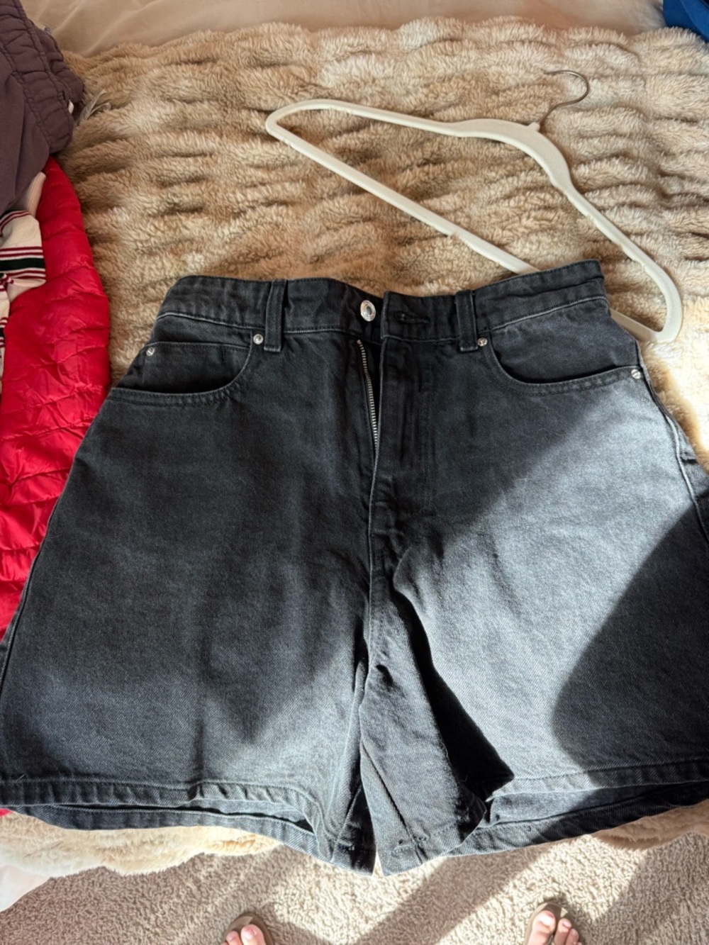 Zara Black High-Waist Jean Shorts